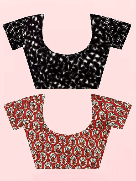 pack of 2 printed casual wear sarees with blouse - 21431815 -  Standard Image - 2