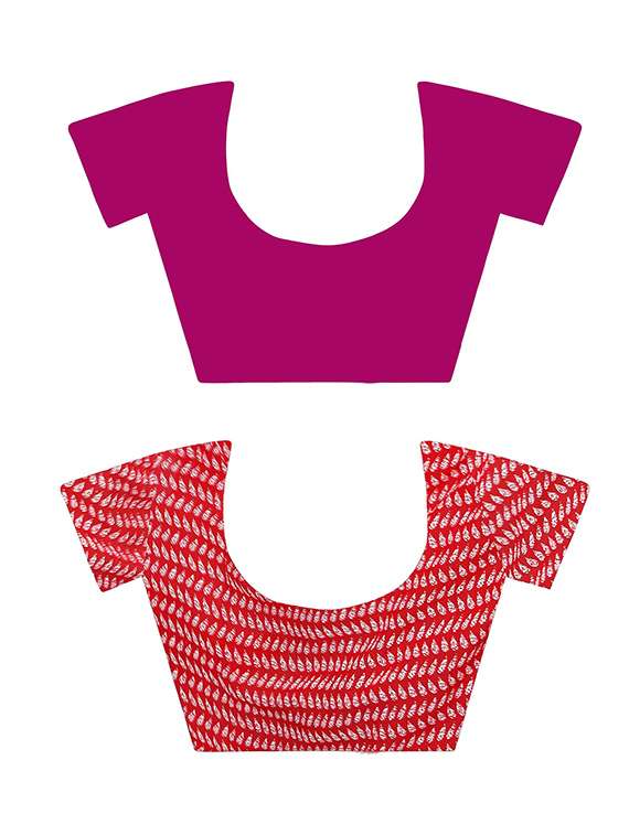 pack of 2 printed casual wear sarees with blouse - 21431947 -  Standard Image - 2