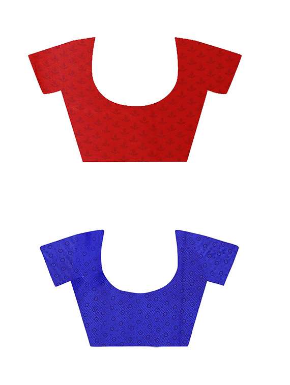 pack of 2 printed casual wear sarees with blouse - 21431966 -  Standard Image - 2