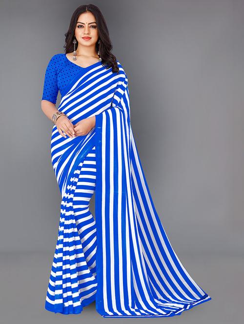 women casual wear georgette saree with blouse - 21432078 -  Standard Image - 0