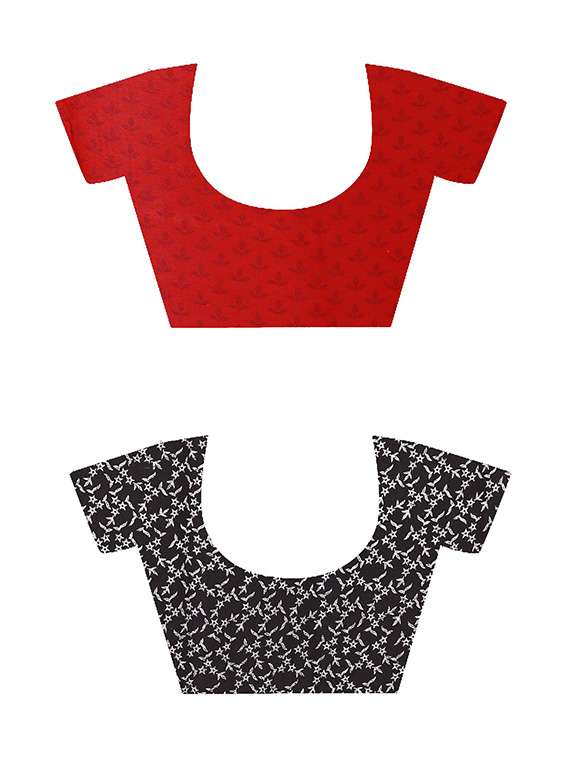 pack of 2 printed casual wear sarees with blouse - 21432132 -  Standard Image - 2