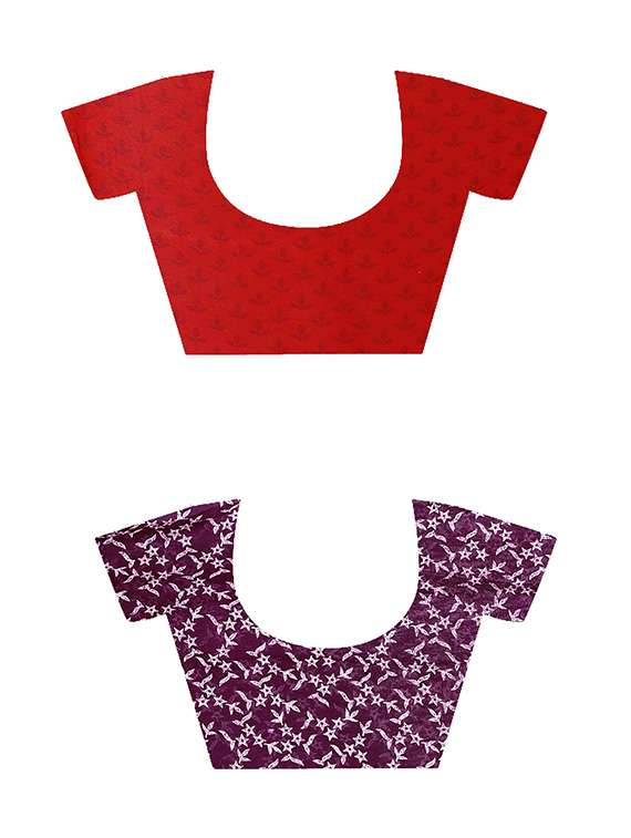 pack of 2 printed casual wear sarees with blouse - 21432295 -  Standard Image - 2