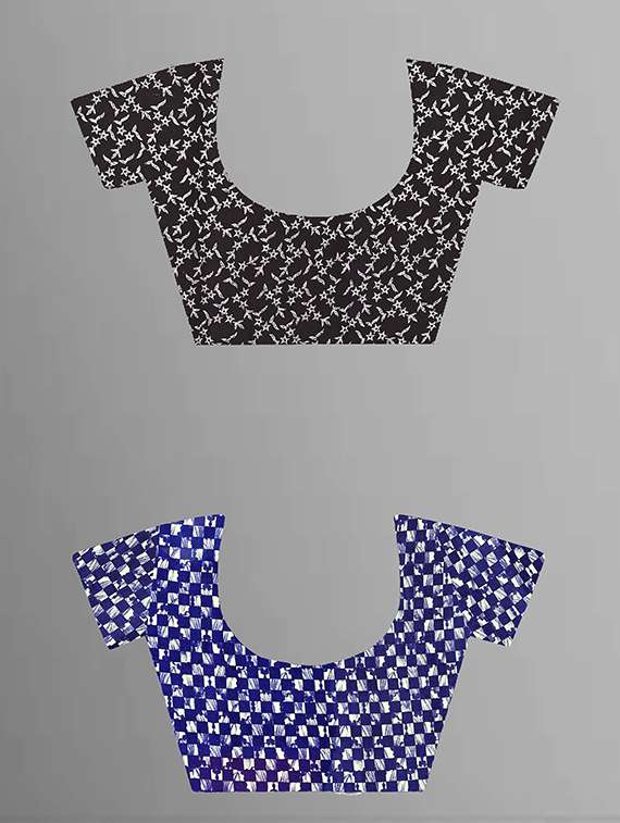 pack of 2 printed casual wear sarees with blouse - 21432370 -  Standard Image - 2