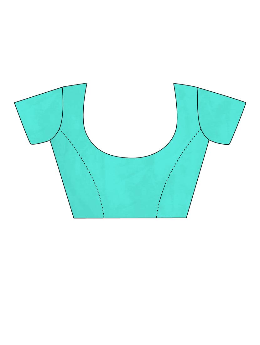sea green plain saree with blouse - 21433028 - Standard Image - 2