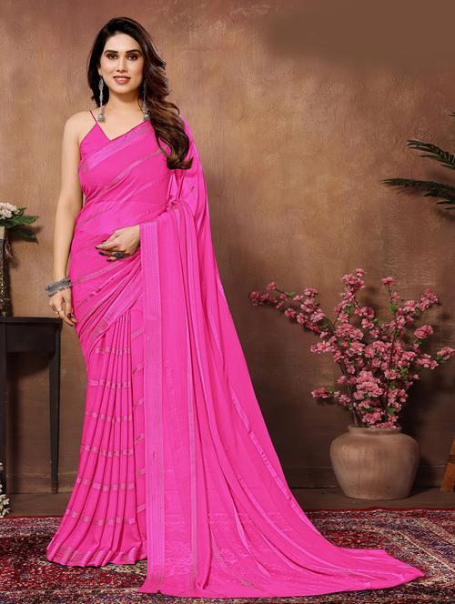 women pink casual wear saree with blouse - 21433231 - Standard Image - 0