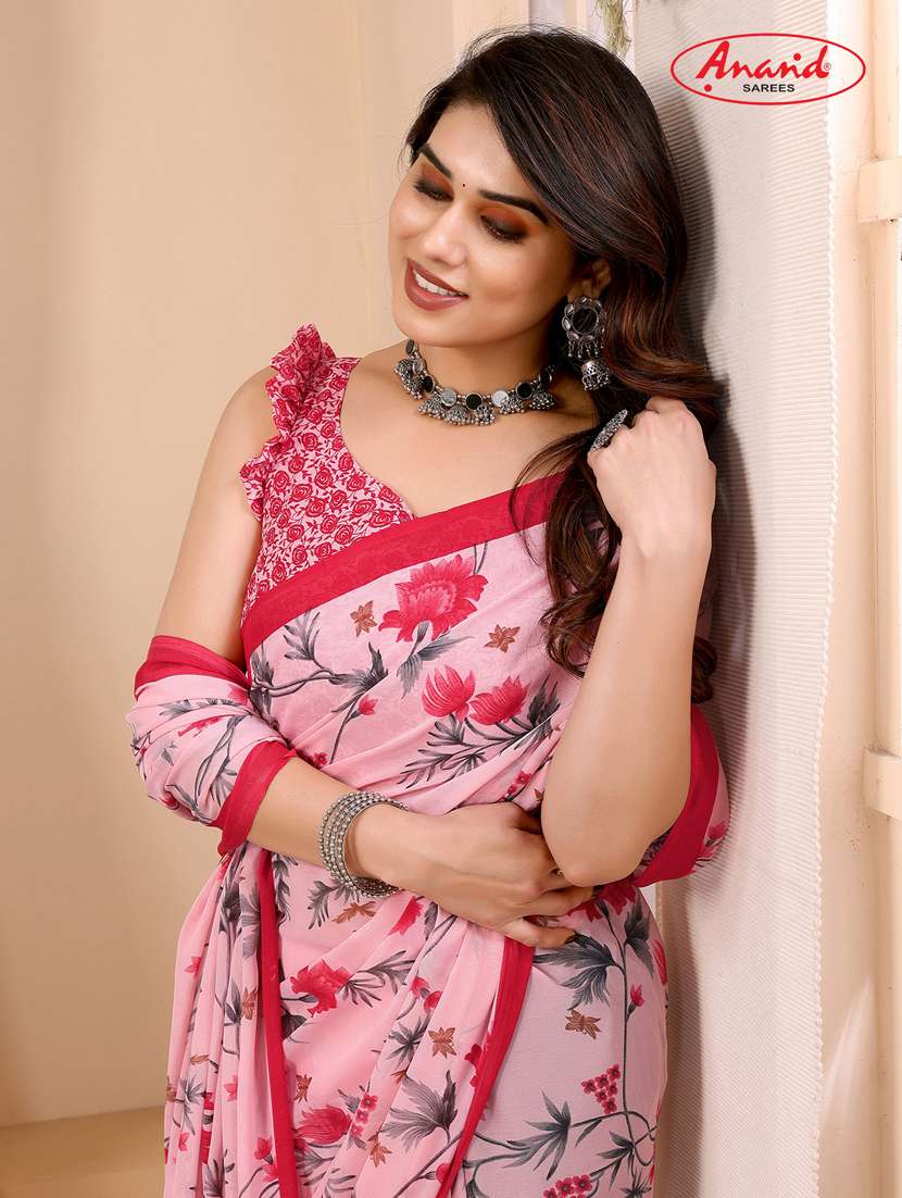 women casual wear georgette saree with blouse - 21433286 -  Standard Image - 2