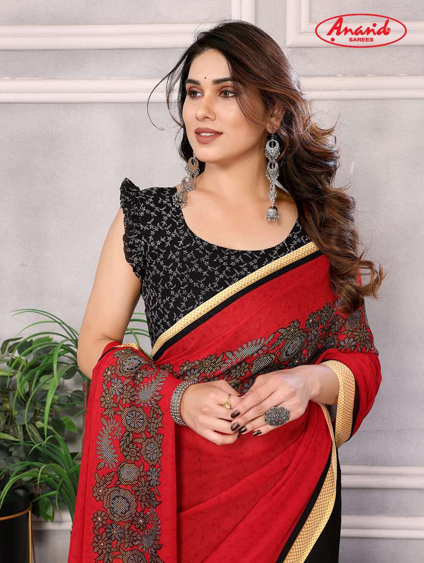 women casual wear georgette saree with blouse - 21433292 -  Standard Image - 2