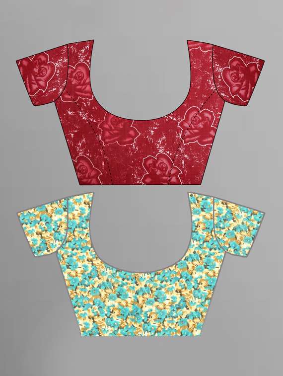 women pack of 2 casual wear combo sarees with blouse - 21434939 -  Standard Image - 2