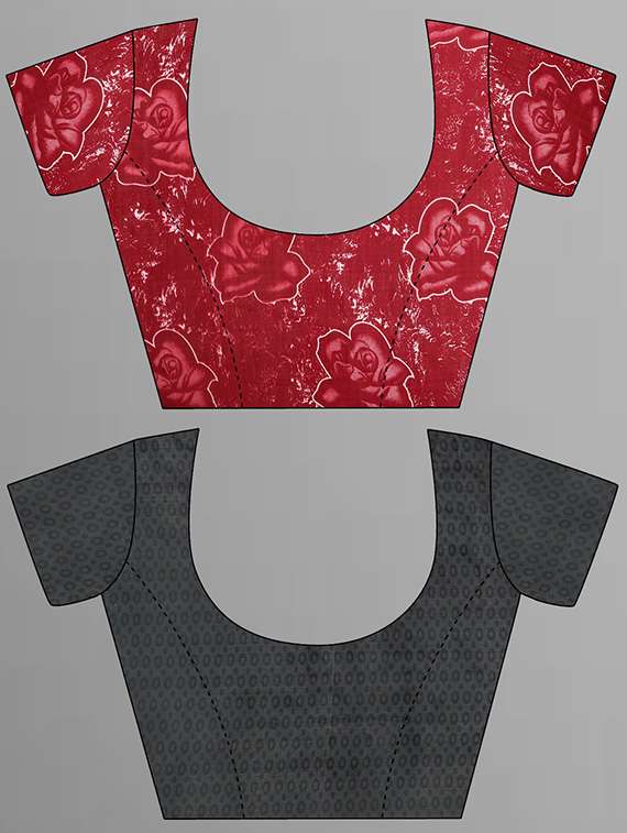 pack of 2 printed casual wear sarees with blouse - 21435627 - Standard Image - 2