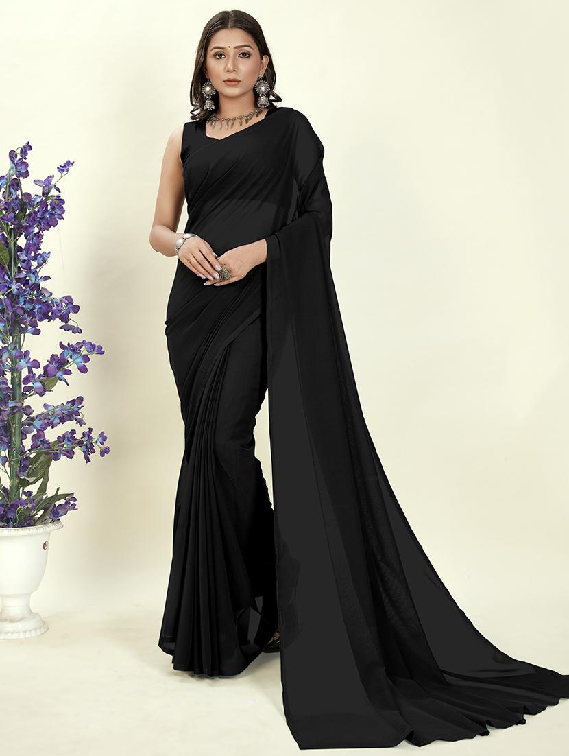 women plain casual wear saree with blouse - 21443812 - Zoom Image - 0