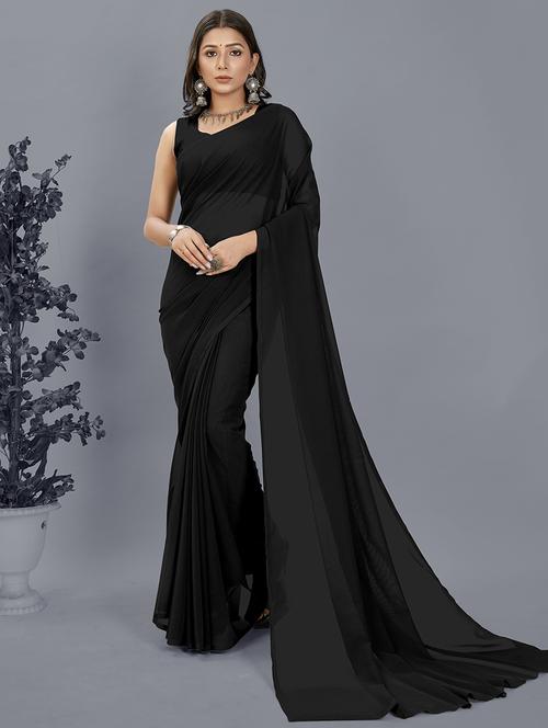 women plain casual wear saree with blouse - 21443866 - Standard Image - 0