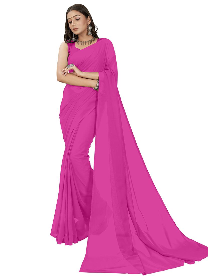 women plain casual wear saree with blouse - 21443873 - Zoom Image - 0