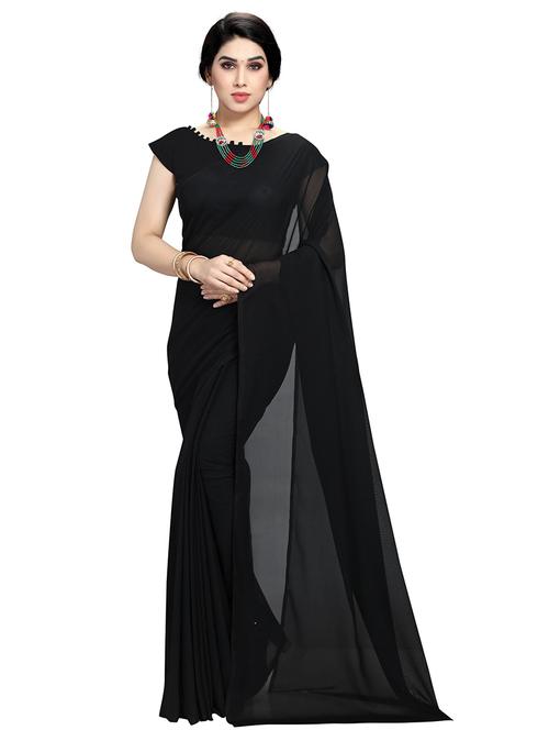 women plain casual wear saree with blouse - 21443878 -  Standard Image - 0