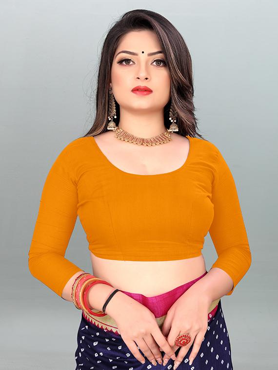 women plain casual wear saree with blouse - 21443890 - Standard Image - 2