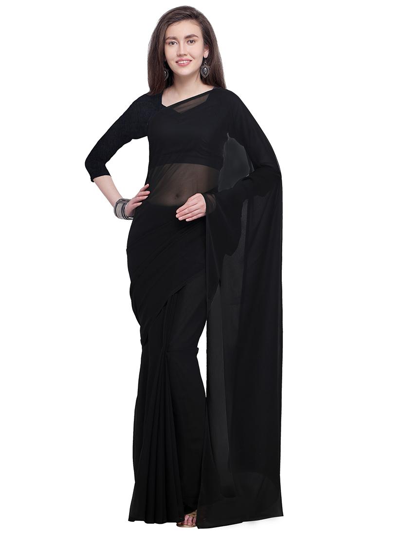 women casual wear georgette saree with blouse - 21443922 -  Zoom Image - 0