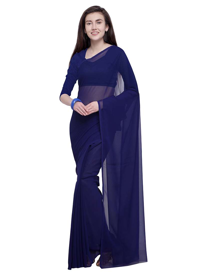 women plain casual wear saree with blouse