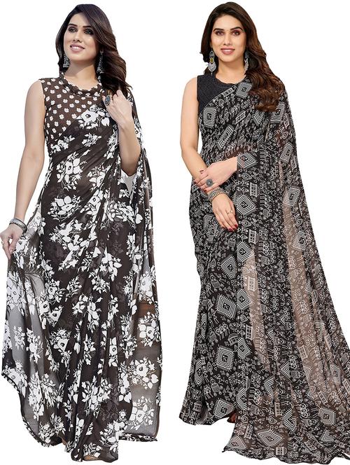 pack of 2 casual wear sarees with blouse - 21445368 - Standard Image - 0