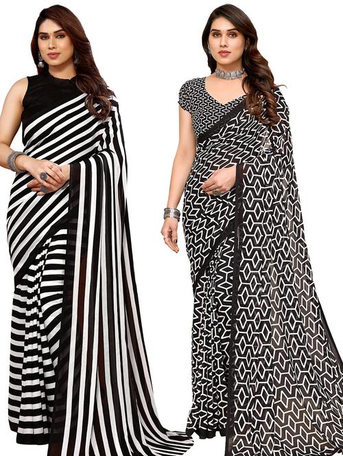 pack of 2 casual wear sarees with blouse - 21445459 - Standard Image - 0