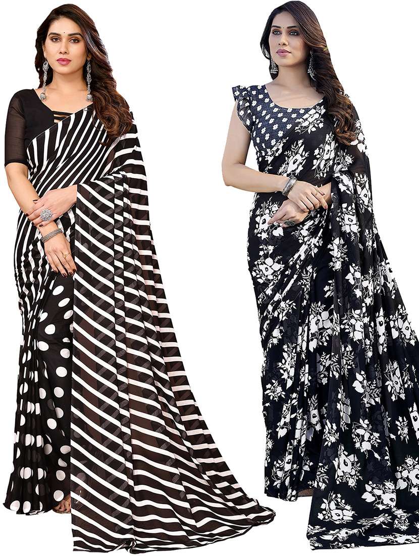 pack of 2 casual wear sarees with blouse