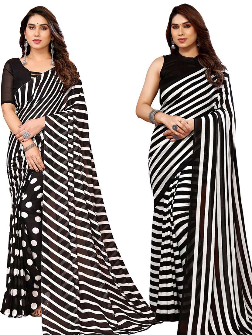 pack of 2 casual wear sarees with blouse
