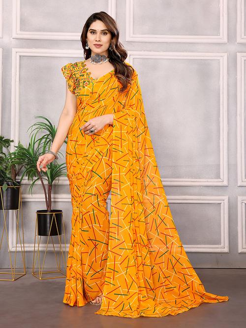 women printed casual wear saree with blouse - 21446227 - Standard Image - 0