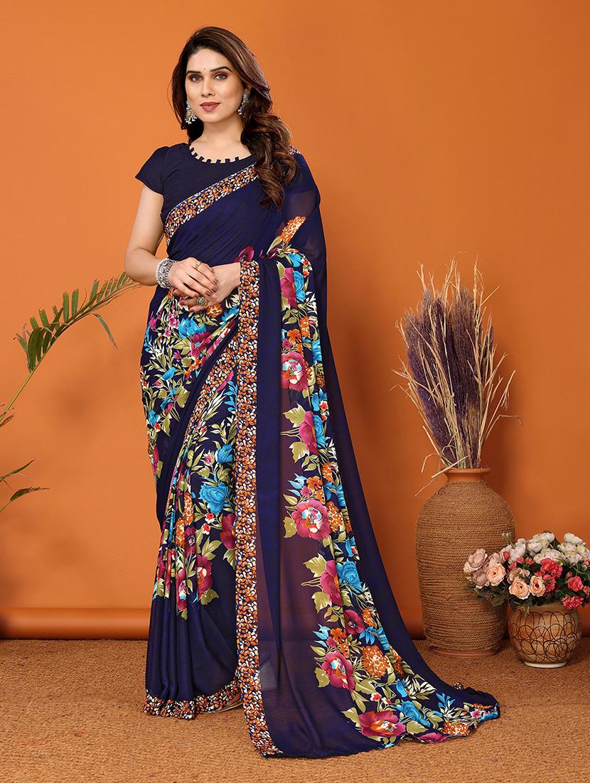 women printed casual wear saree with blouse - 21446519 -  Zoom Image - 0