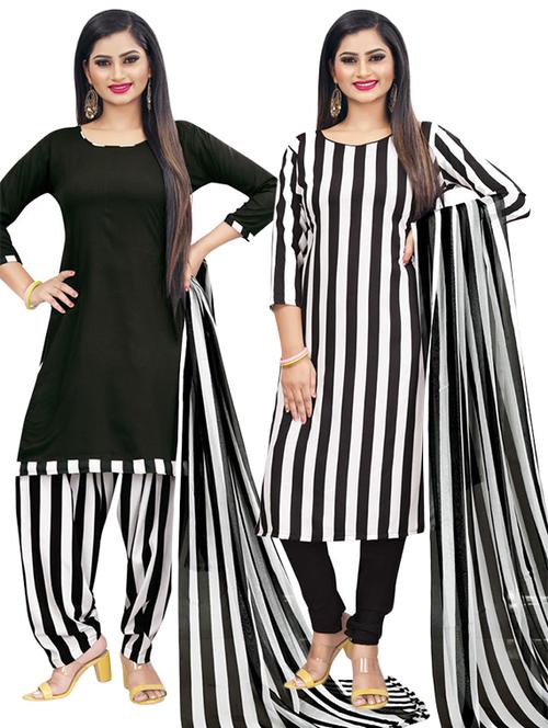 pack of 2 printed unstitched suit set - 21447422 -  Standard Image - 0