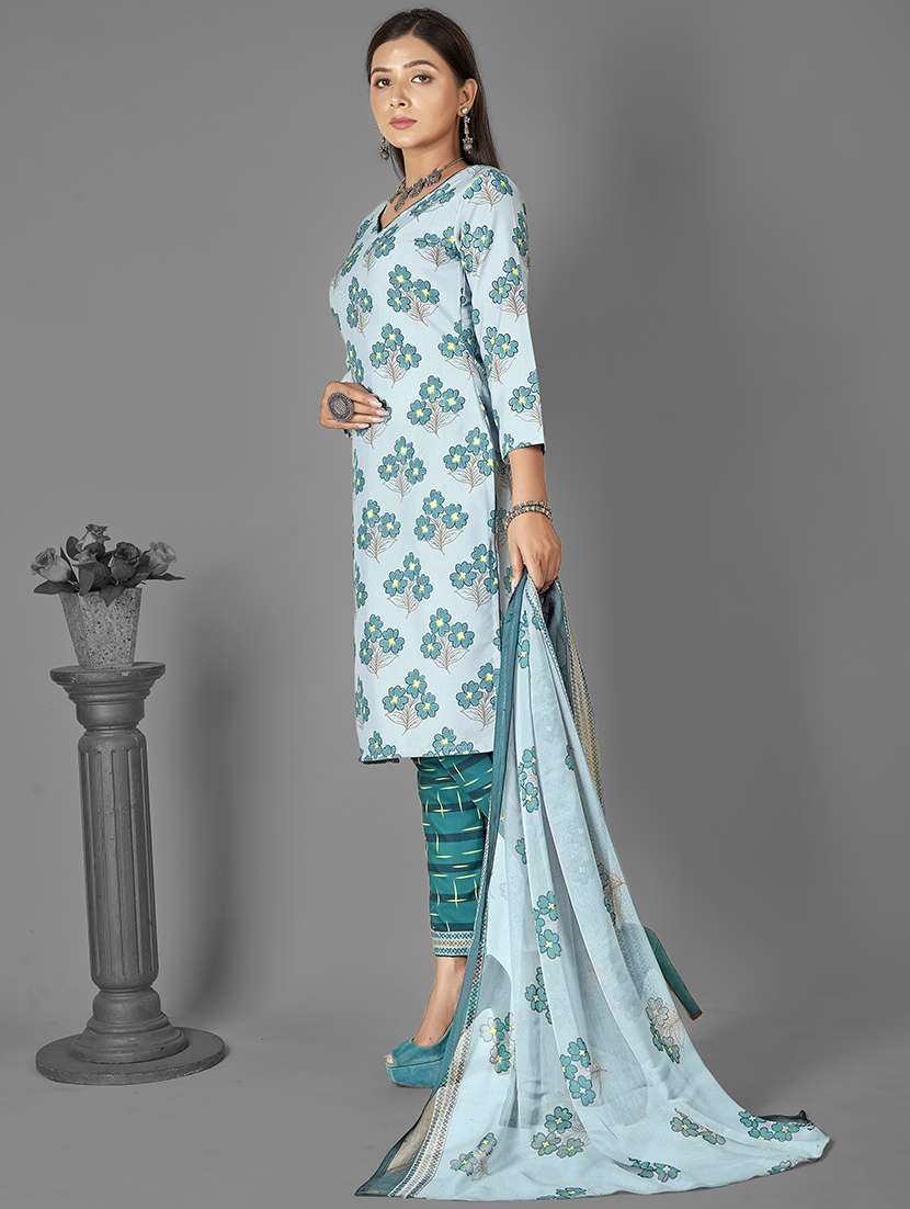 women sea green unstitched suit - 21448078 -  Standard Image - 2