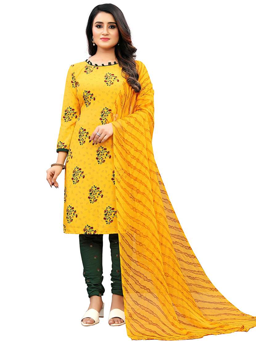women yellow unstitched suit