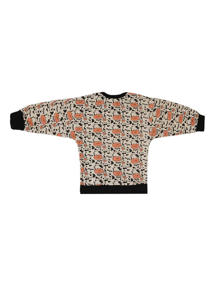 kids brown cotton printed full length set - 21449992 -  Standard Image - 2