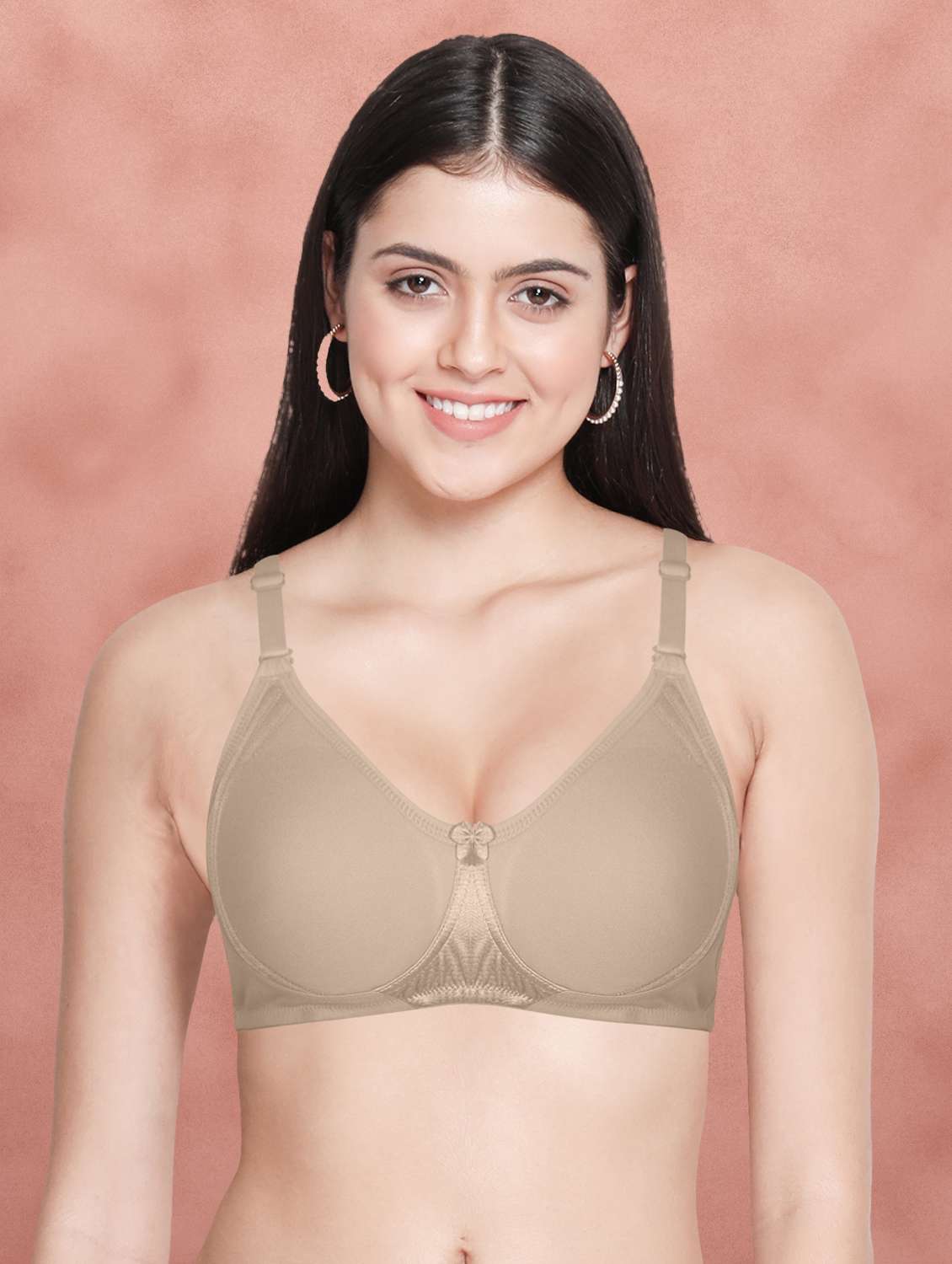 beige polyamide regular bra