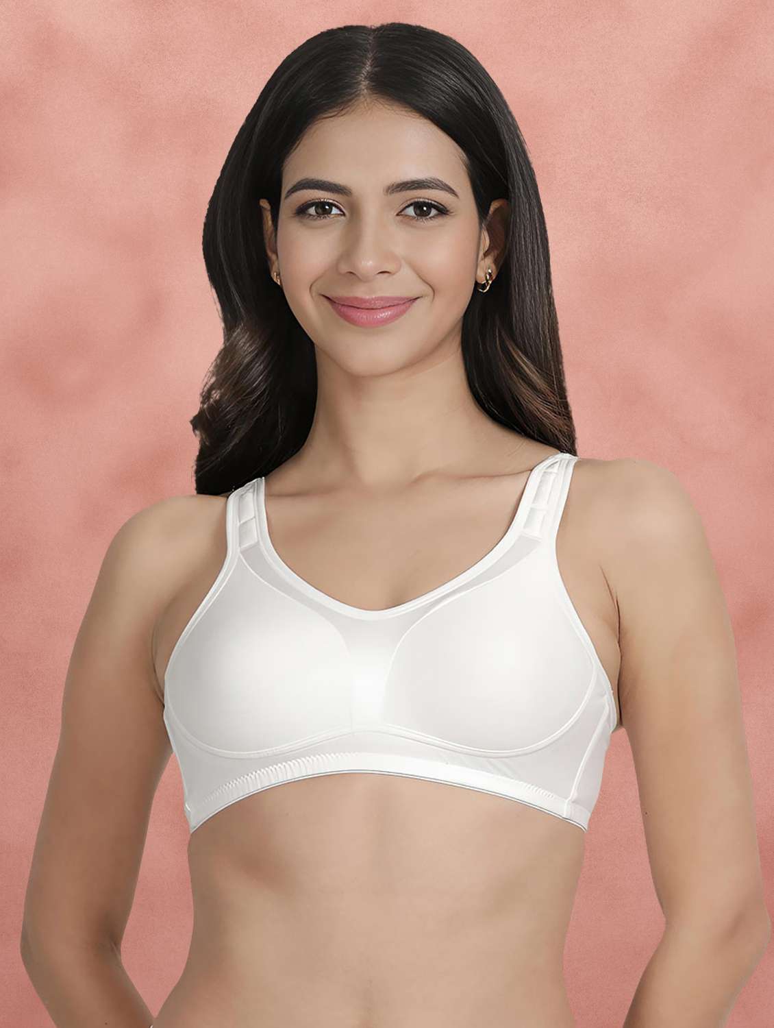white cotton regular bra