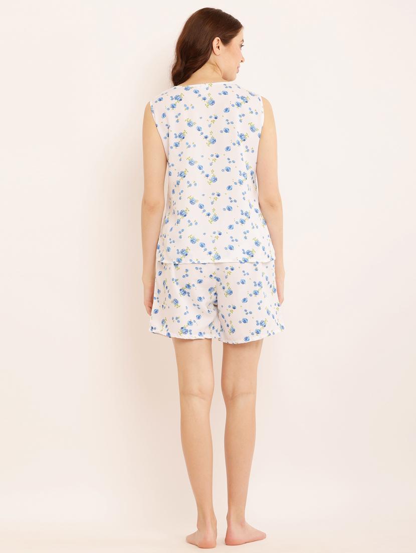 women white printed shorts nightwear set - 21450370 - Standard Image - 2