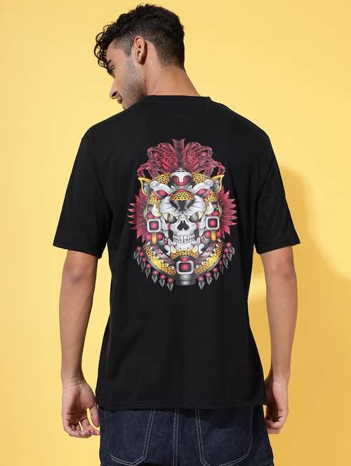 men round neck back print t-shirt - 21450560 - Standard Image - 0