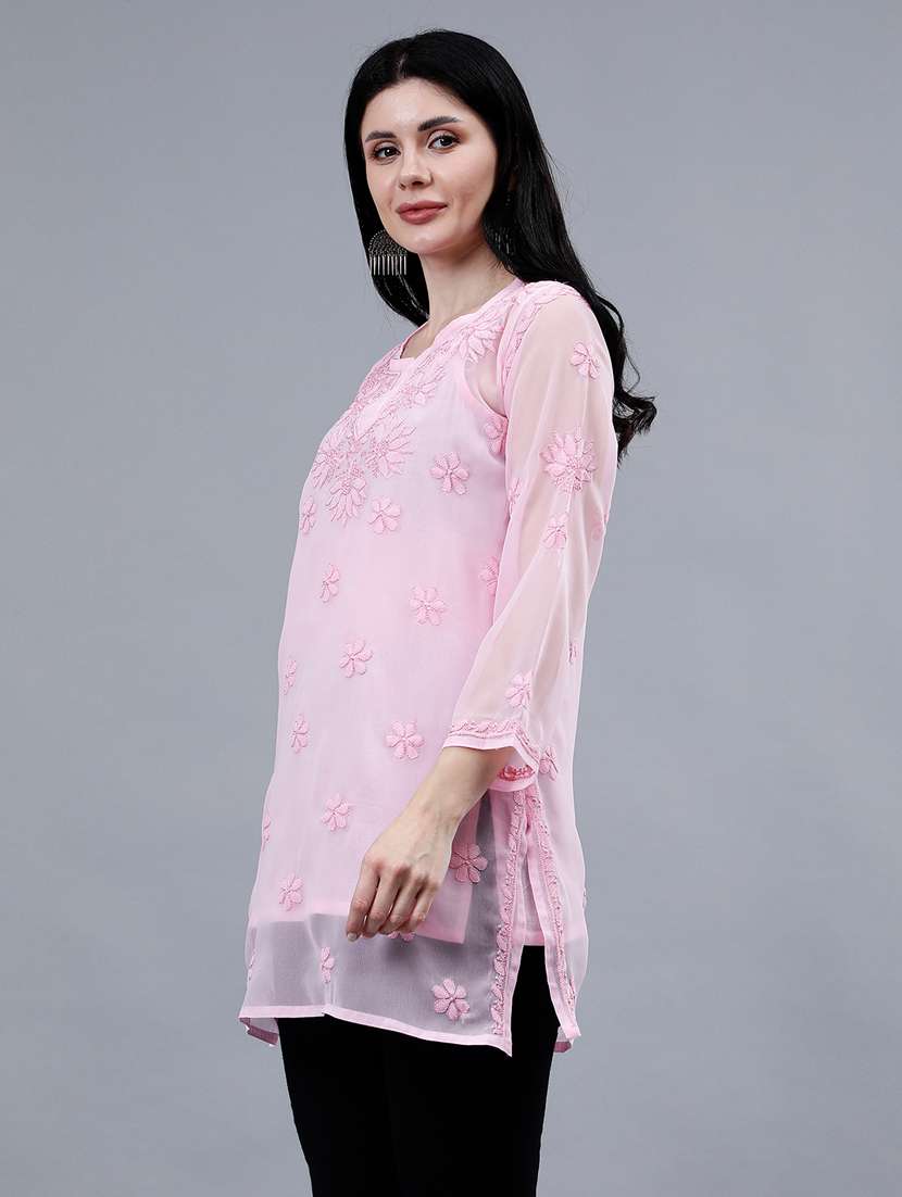 women chikankari straight kurti - 21450824 -  Standard Image - 2