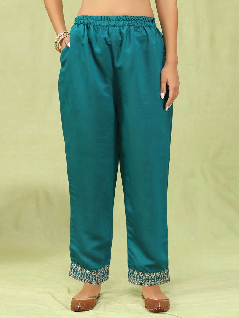 women teal green kurta dupatta set - 21450873 - Standard Image - 2