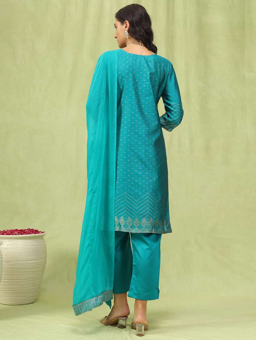 women blue kurta dupatta set - 21450875 -  Standard Image - 2