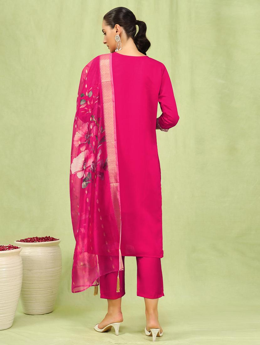 women pink kurta dupatta set - 21450884 - Standard Image - 2