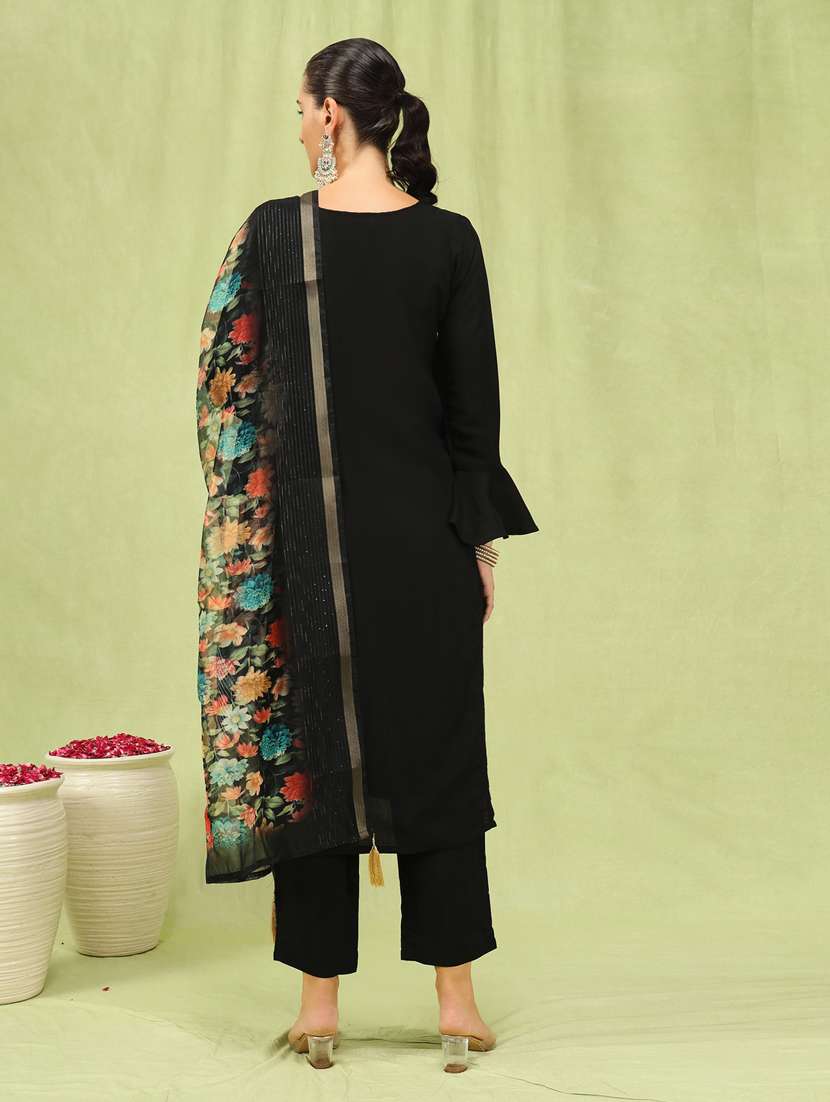women black kurta dupatta set - 21450890 -  Standard Image - 2