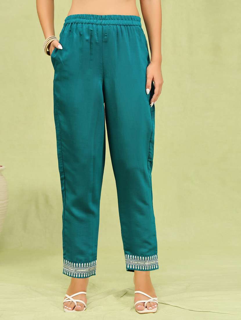 women teal green kurta dupatta set - 21450898 - Standard Image - 2