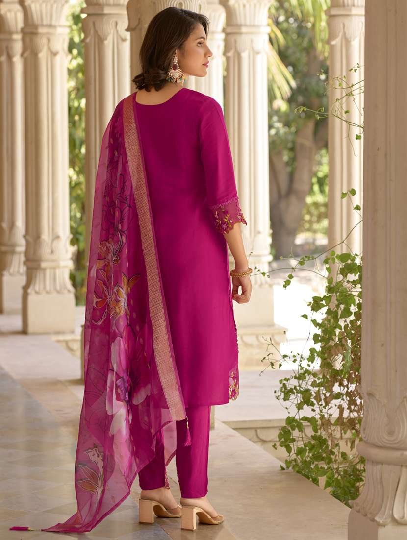 women pink kurta dupatta set - 21450903 -  Standard Image - 2