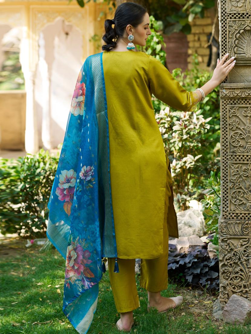 women green kurta dupatta set - 21450915 - Standard Image - 2