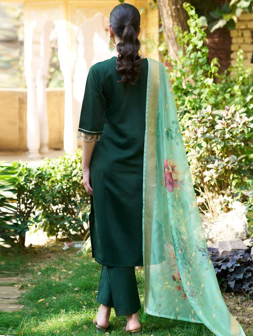 women green kurta dupatta set - 21450916 -  Standard Image - 2