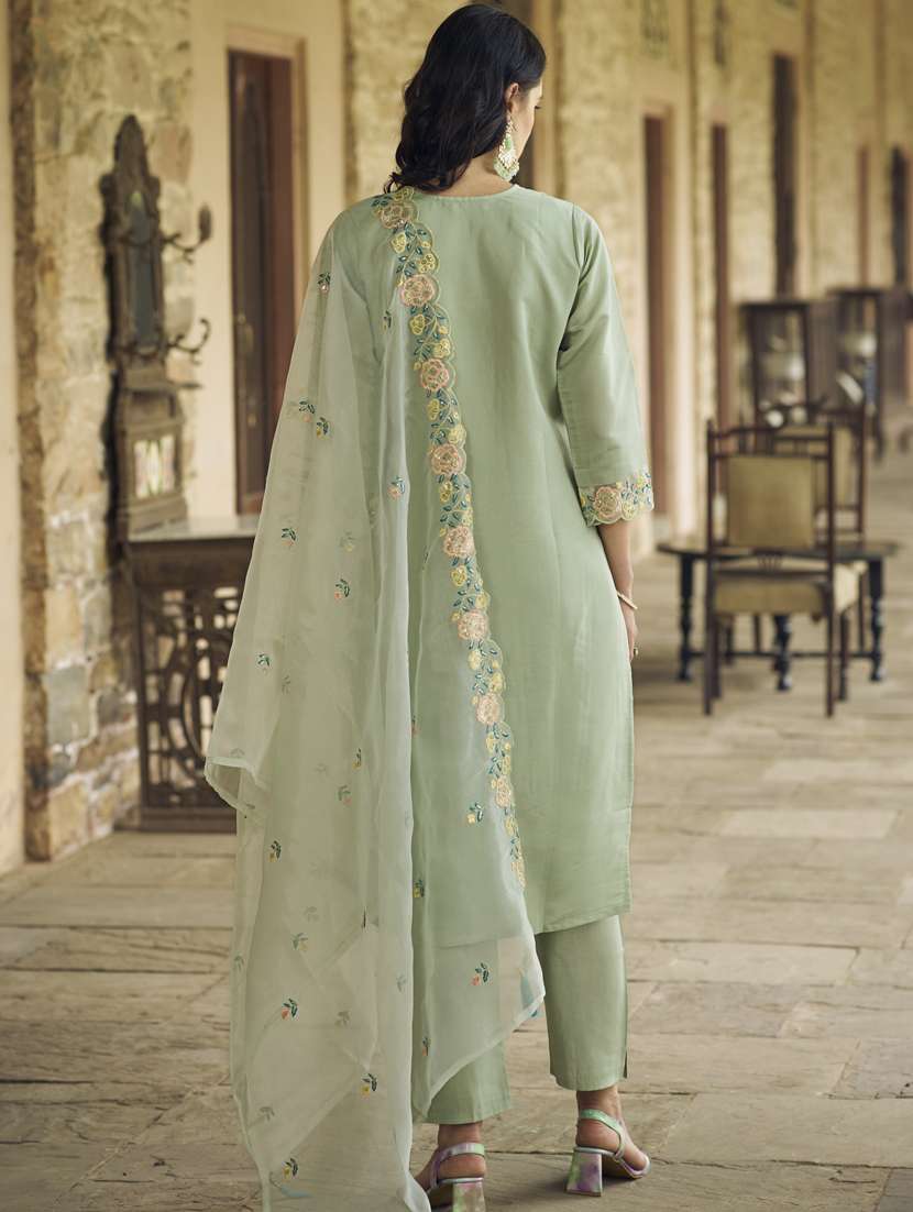 women green kurta dupatta set - 21450941 -  Standard Image - 2