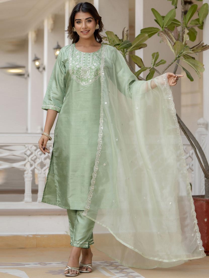 women neo mint kurta dupatta set - 21451089 - Standard Image - 2