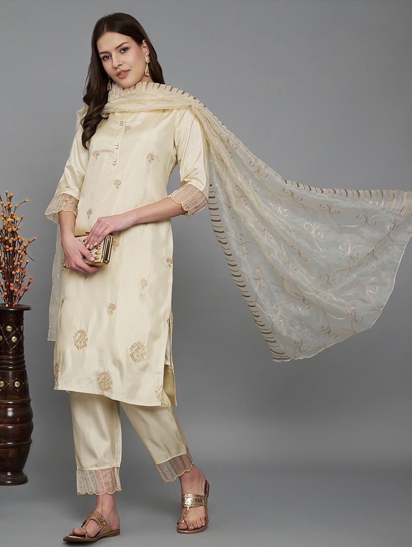 women beige kurta dupatta set - 21451099 - Zoom Image - 0