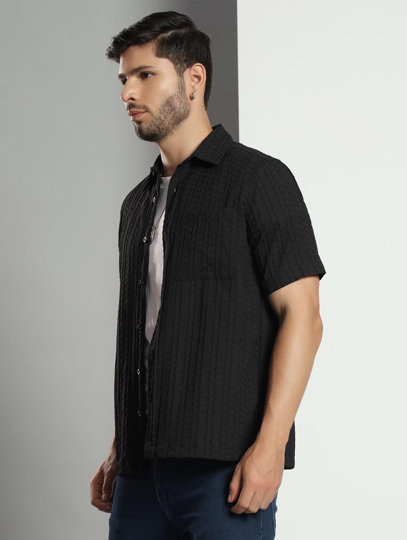 men self design short sleeved casual shirt - 21451154 - Standard Image - 2