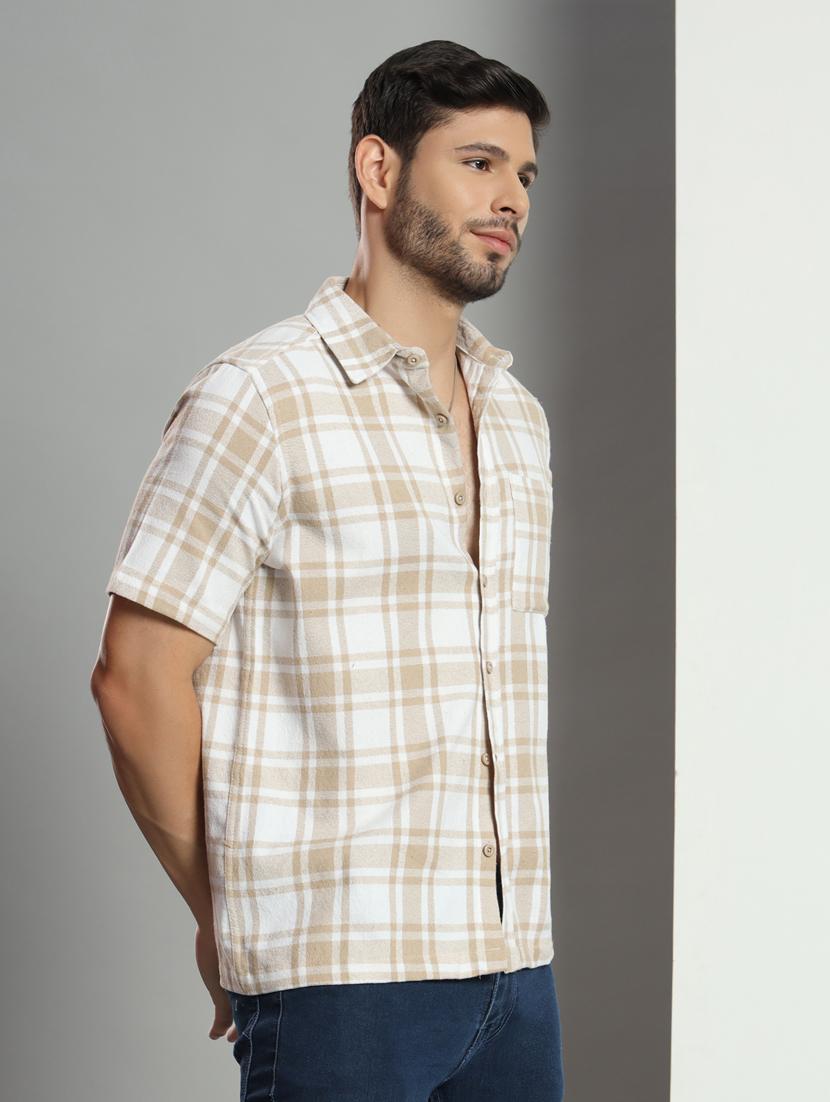 men checkered short sleeved casual shirt - 21451155 - Standard Image - 2