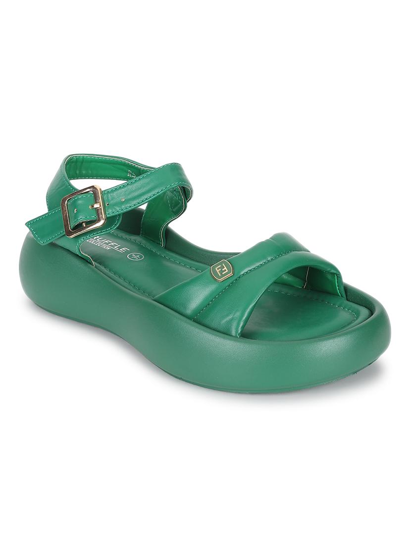 women green solid wedge - 21451190 -  Zoom Image - 0
