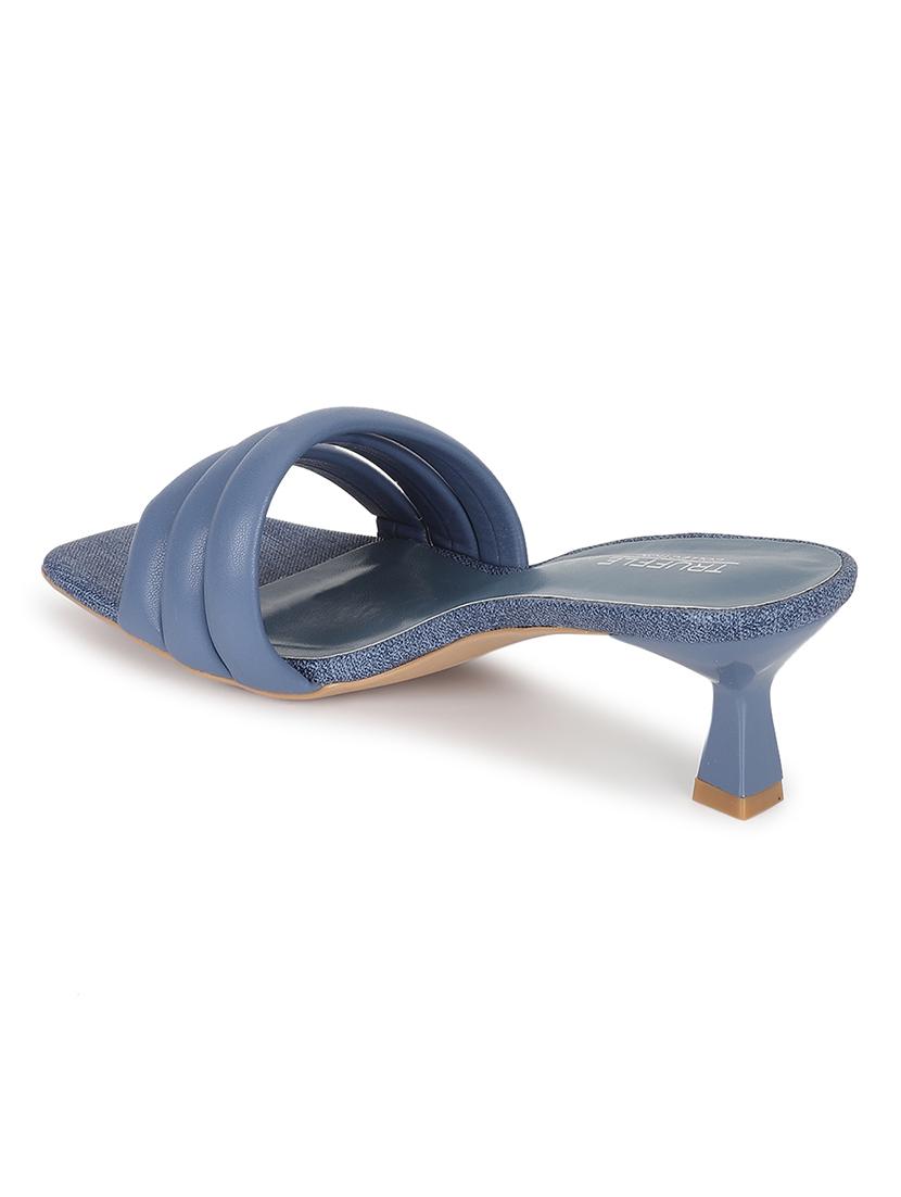 women blue slip on sandal - 21451196 - Standard Image - 2